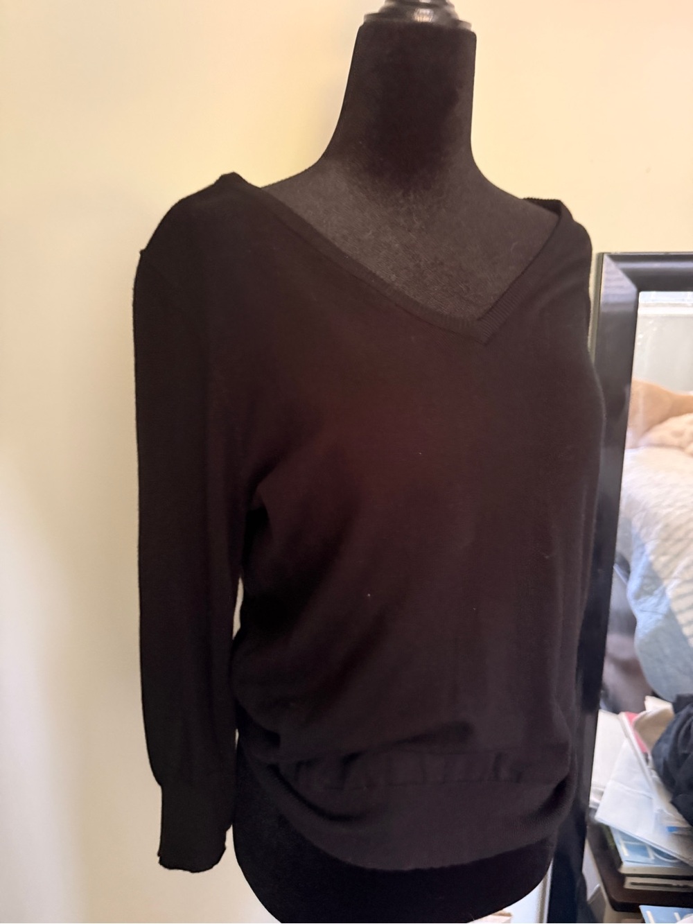 Cyrus Black V-Neck Lightweight Women's Sweater